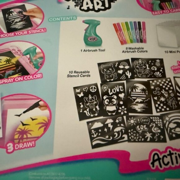 Airbrush Activity Case - Create Amazing Art - Battery Powered Airbrush - Pink - Picture 6 of 6